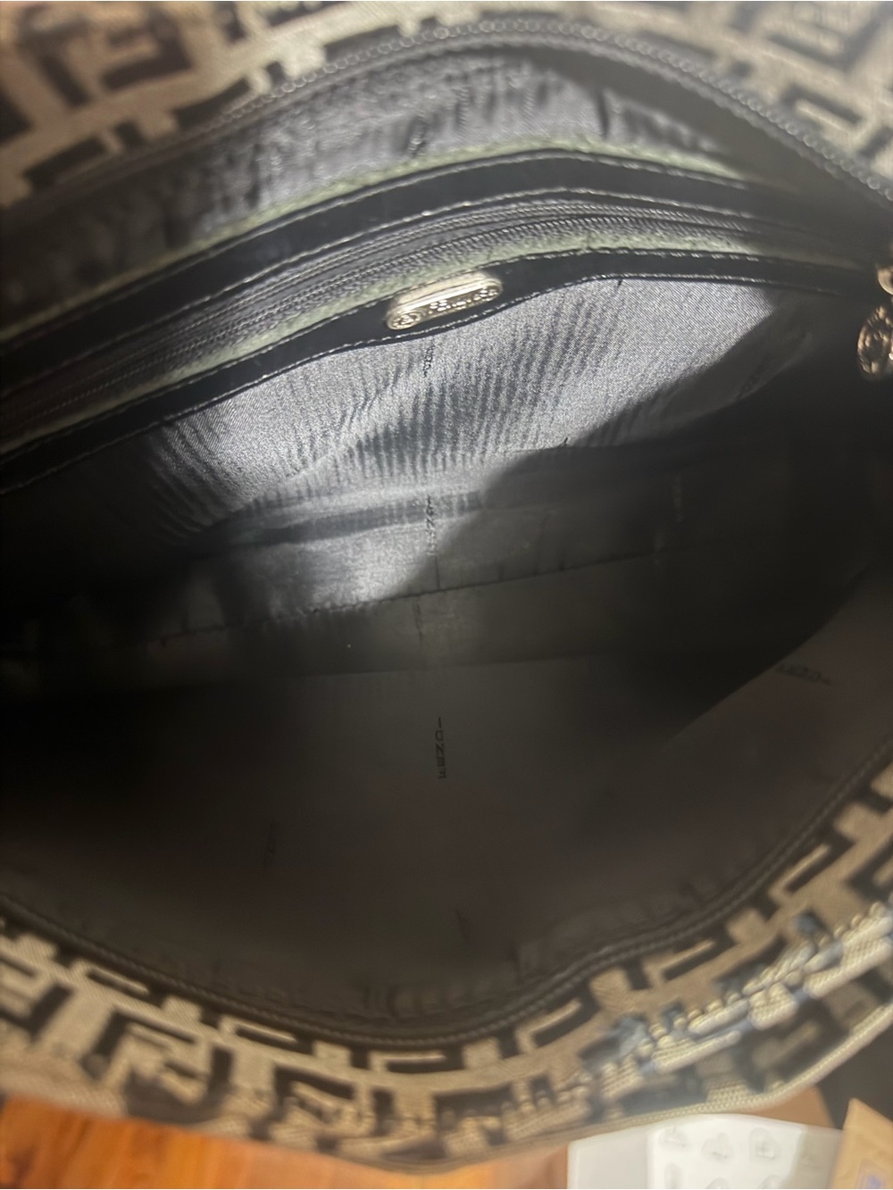 Shoulder bag with blue monograms - Picture 5 of 8